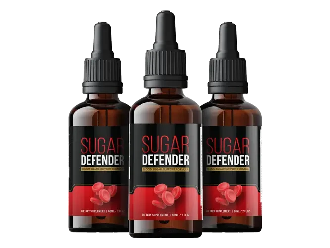 Three bottles of Sugar Defender blood sugar support liquid drops, official bundle